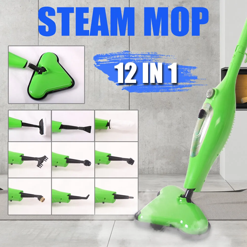 12 in 1 Multi Foldable 1300W Steam Mop with Accessories