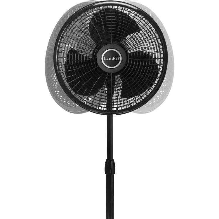 16" Performance Three-Speed Adjustable Pedestal Fan - Black