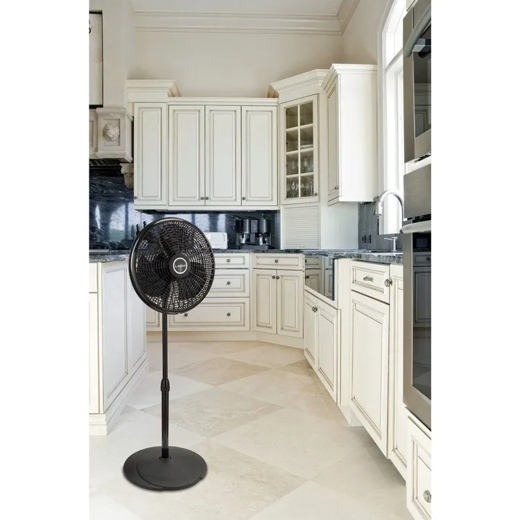 16" Performance Three-Speed Adjustable Pedestal Fan - Black