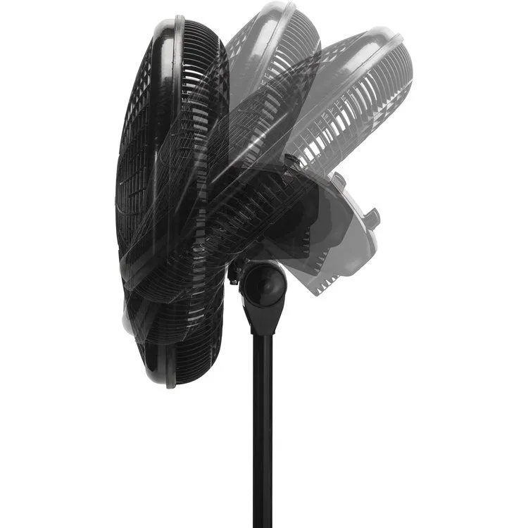 16" Performance Three-Speed Adjustable Pedestal Fan - Black