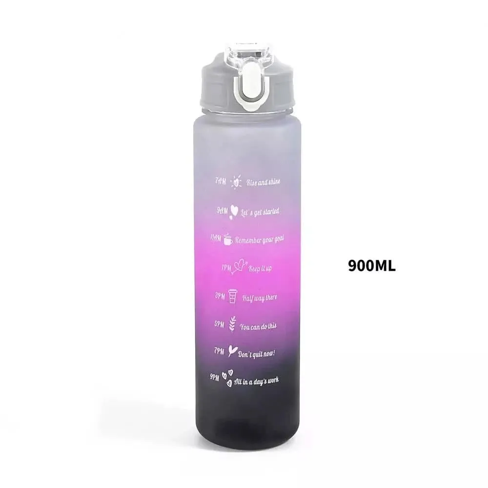 3-in-1 Trendy Motivational water bottle set with Time Markers & Inspirational Quotes(2000ml, 900ml, 300ml)