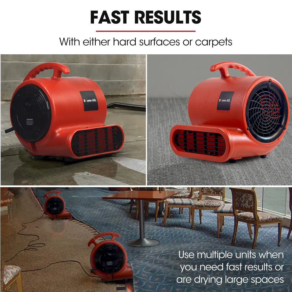 3-Speed Carpet Dryer Air Mover, 700CFM, LLDPE, Baumr-AG