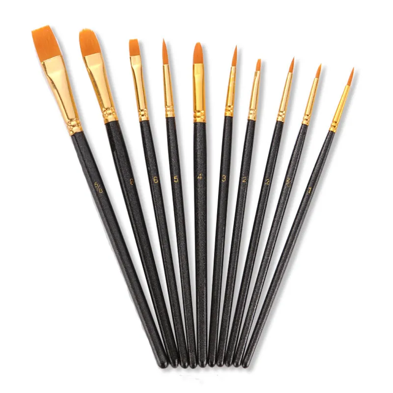 30 pcs  Nylon Hair Glitter Black Rod Watercolor Brushes