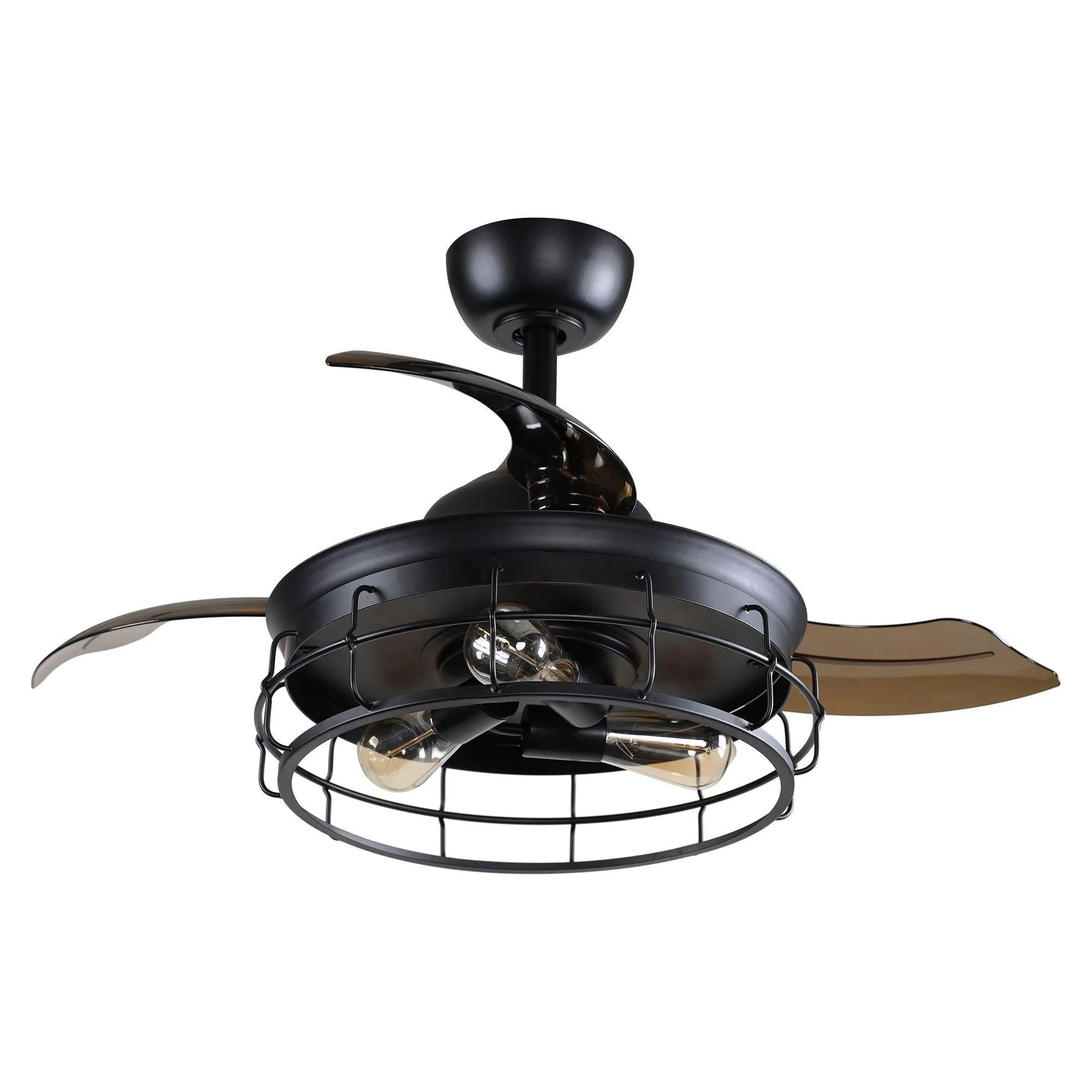 36" Pickett Industrial Downrod Mount Ceiling Fan with Lighting and Remote Control