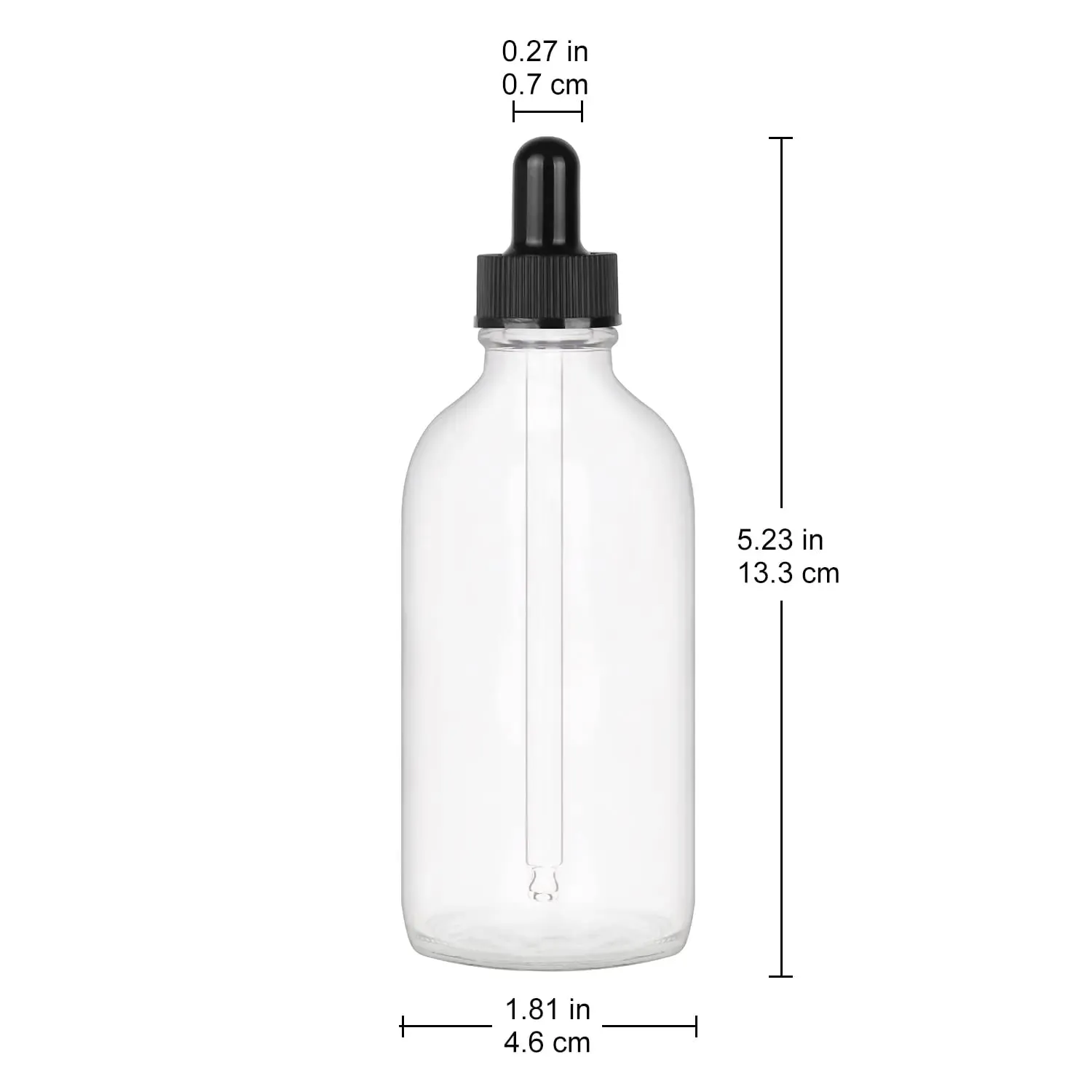 4 Pack Glass Dropper Bottle with Inner Plug and Label (120 ml, Transparent)