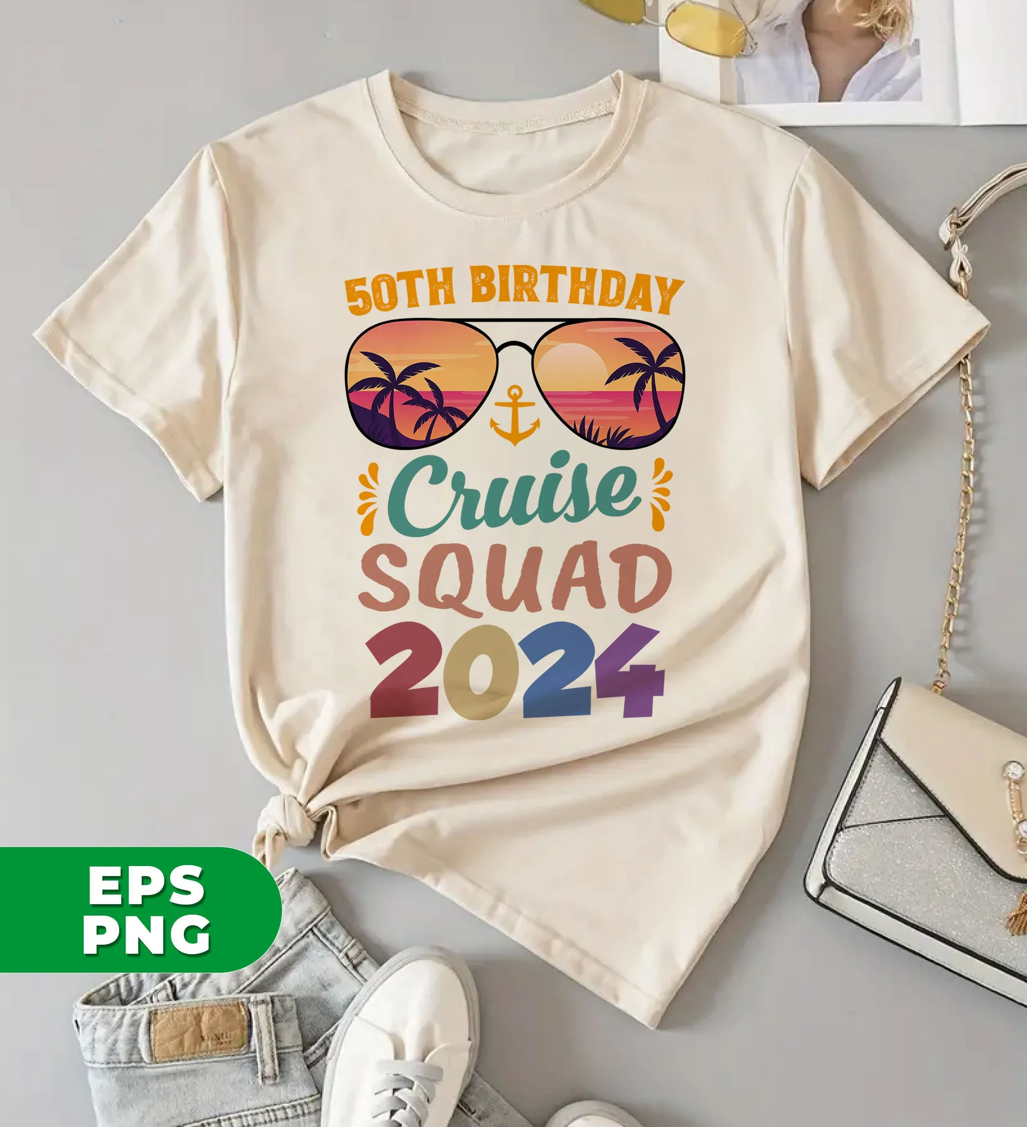 50th Birthday Cruise Squad 2024, 50th Birthday Gift, Cruise Squad, Digital Files, Png Sublimation