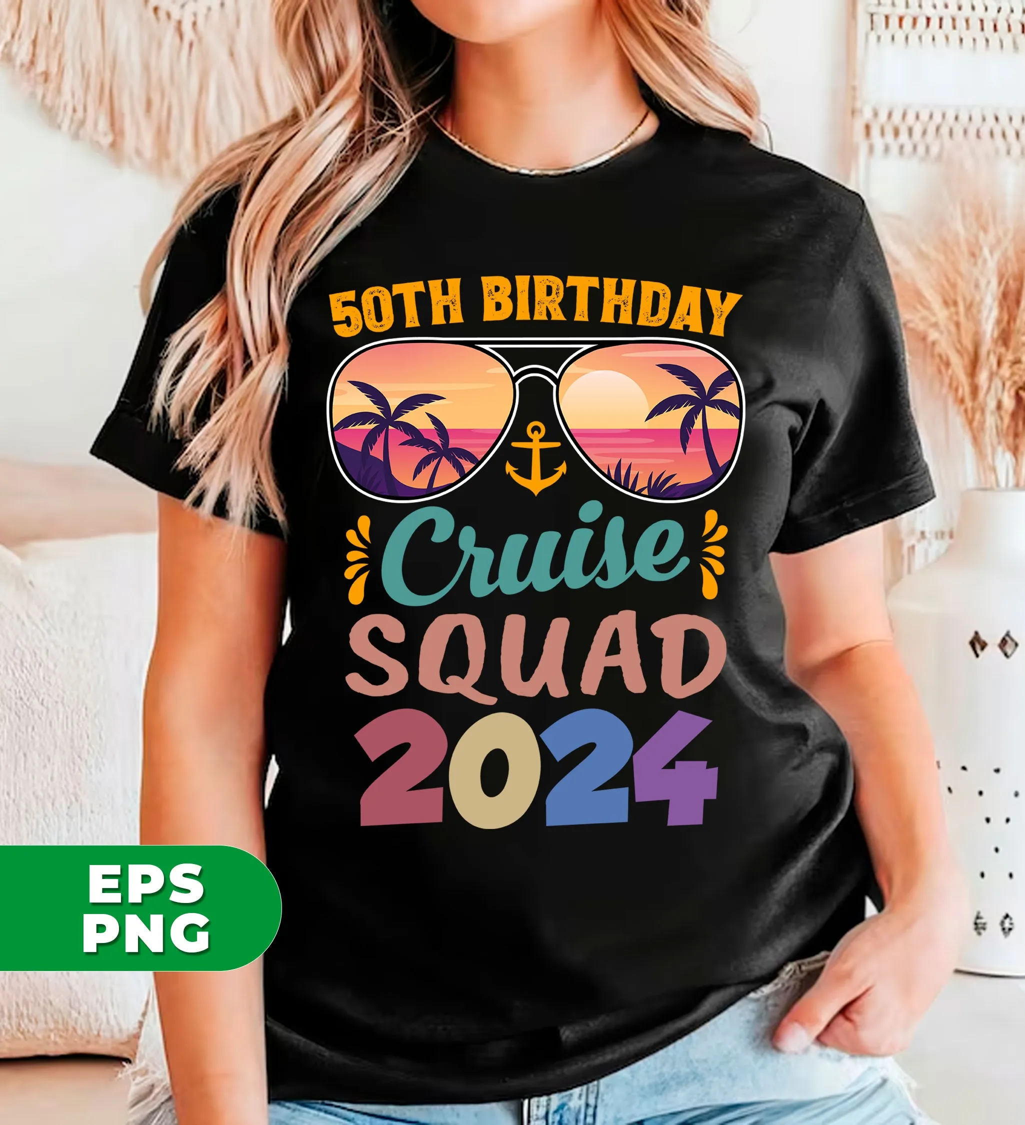 50th Birthday Cruise Squad 2024, 50th Birthday Gift, Cruise Squad, Digital Files, Png Sublimation