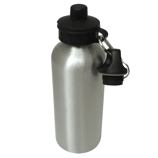 60 x Aluminium Water Bottle 600ml Silver