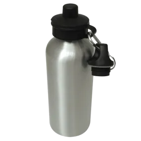 60 x Aluminium Water Bottle 600ml Silver