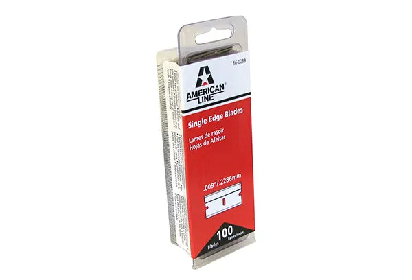 66-0089 - #9 SINGLE EDGE, ALUM BACK, RAZOR BLADES.  100/BOX