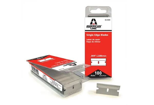 66-0089 - #9 SINGLE EDGE, ALUM BACK, RAZOR BLADES.  100/BOX