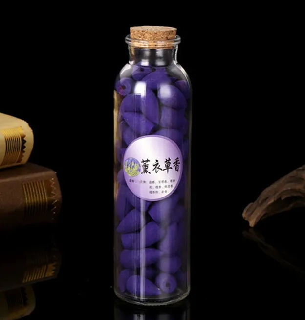 70Pcs Glass Bottle Smoke Backflow Incense Cones