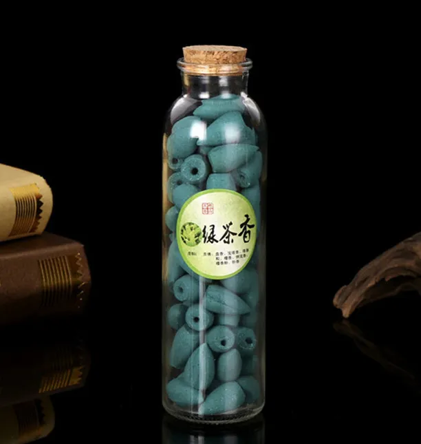 70Pcs Glass Bottle Smoke Backflow Incense Cones