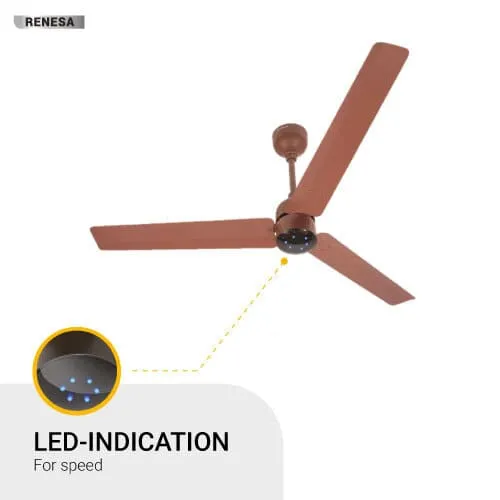 Atomberg Renesa 1200 mm BLDC Motor with Remote 3 Blade Ceiling Fan Matt Brown