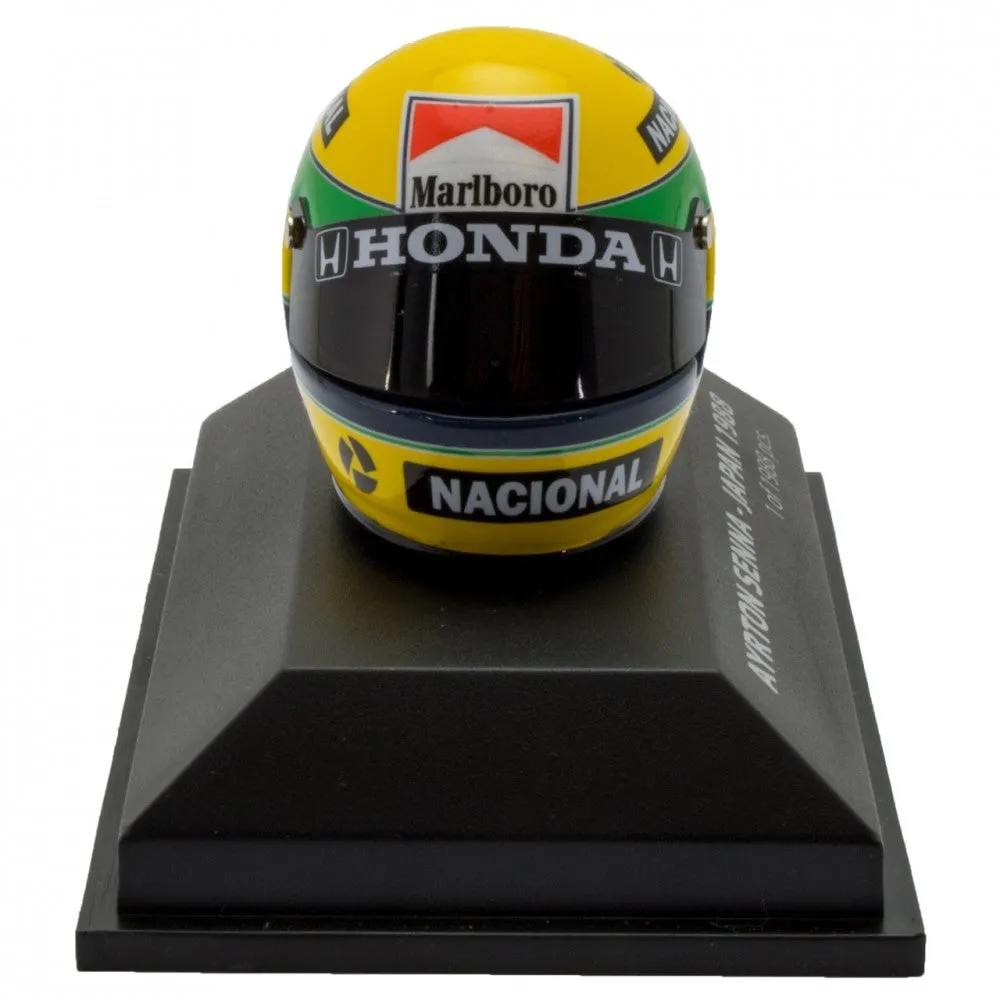 Ayrton Senna Mini Helmet, 1:8 scale, Yellow, 2018