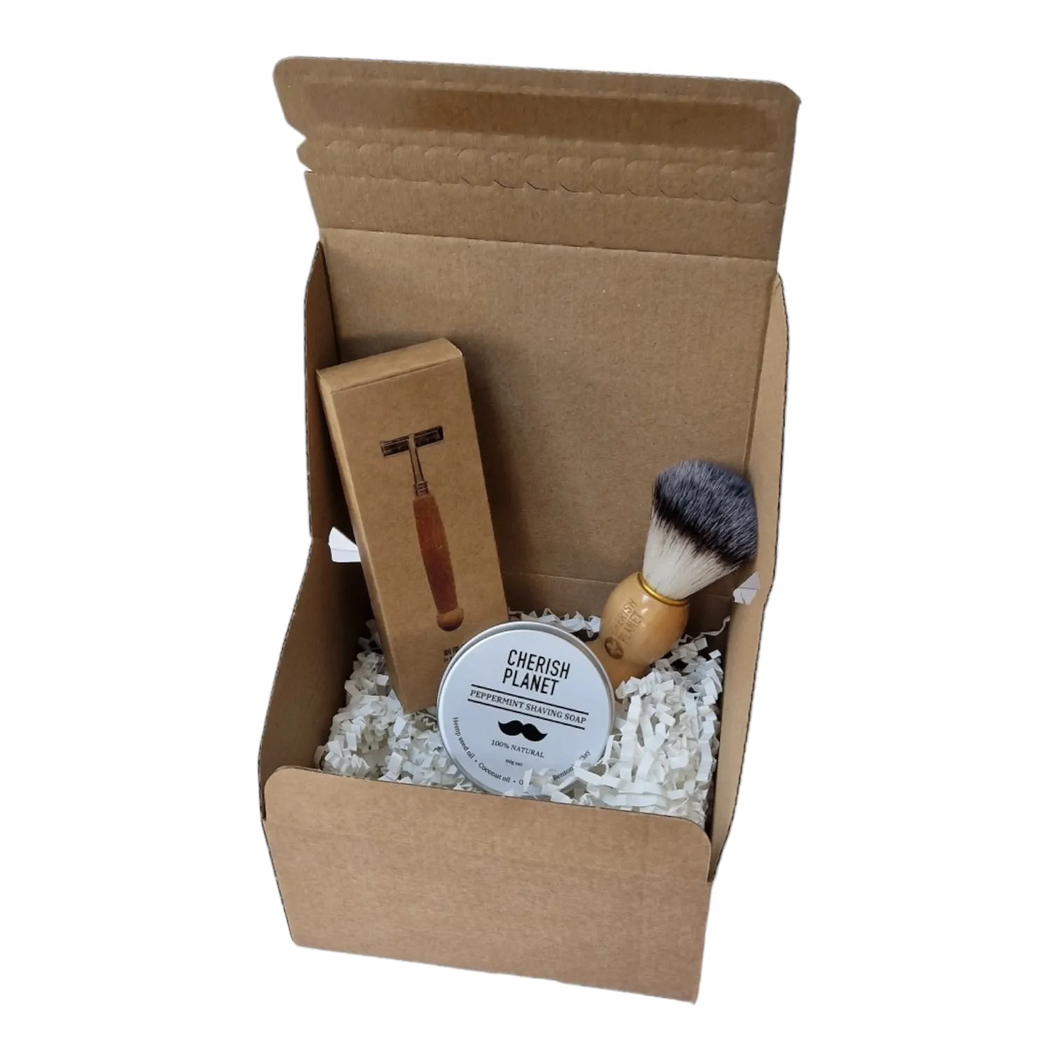 Bamboo Razor Shaving Kit Including Razor, Shaving Soap & Shaving Brush