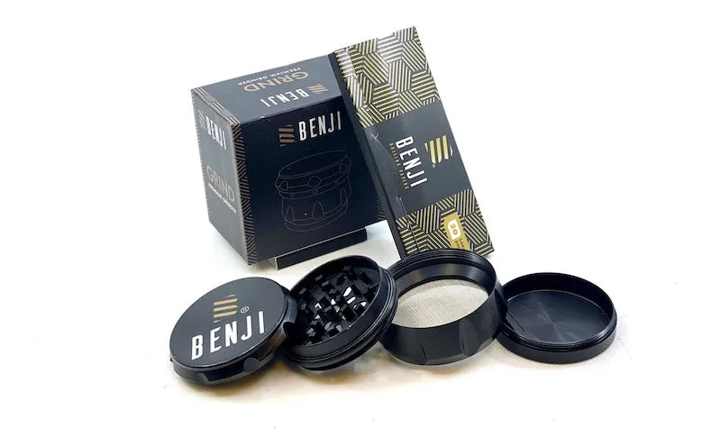 Benji Grind Aluminum Grinder   Booklet: Your Stairway to Smoking Heaven!