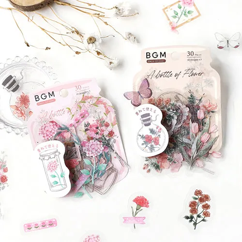 BGM Blooming Flower in a Bottle Sticker Flakes (Pink)