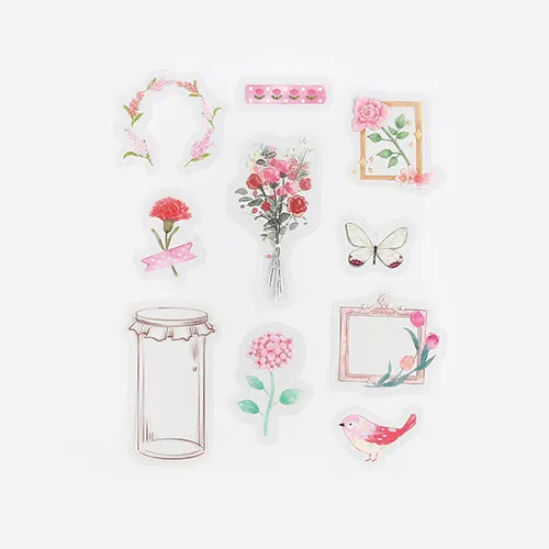 BGM Blooming Flower in a Bottle Sticker Flakes (Pink)