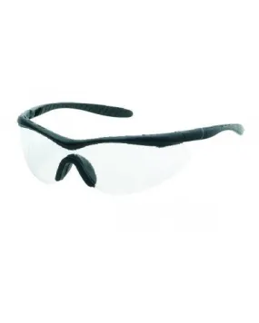 Black Frame - Clear Lens - Non-Slip Rubber Nose Piece - Insert Rubber Tips Safety Glasses