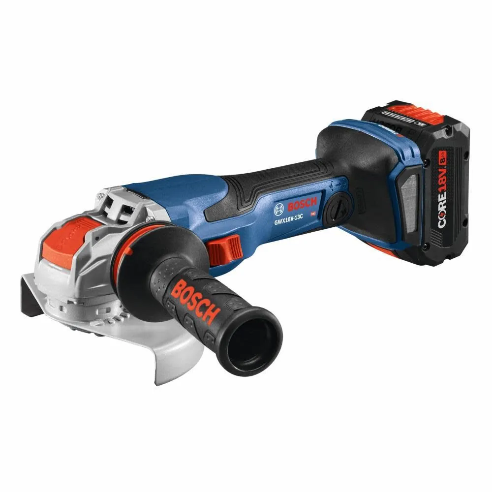 Bosch GWX18V-13CB14 PROFACTOR 18V X-LOCK Connected-Ready 5 – 6 In. Angle Grinder Kit with (1) CORE18V 8 Ah High Power Battery