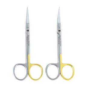 BOUJEE Iris Scissor Supercut one blade serrated Two pieces Stainless Steal, Straight & Curved