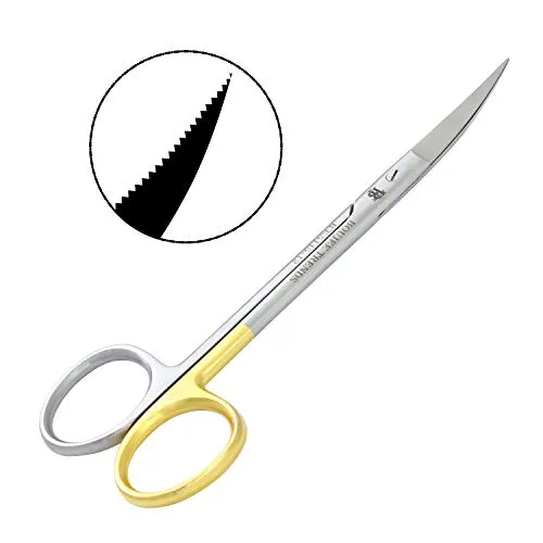 BOUJEE Iris Scissor Supercut one blade serrated Two pieces Stainless Steal, Straight & Curved