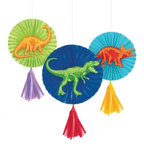 Bulk Dino Dig Paper Fans w/ Tassels (Case of 36)