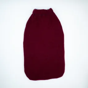 Burgundy and Navy Cashmere Large Hot Water Bottle