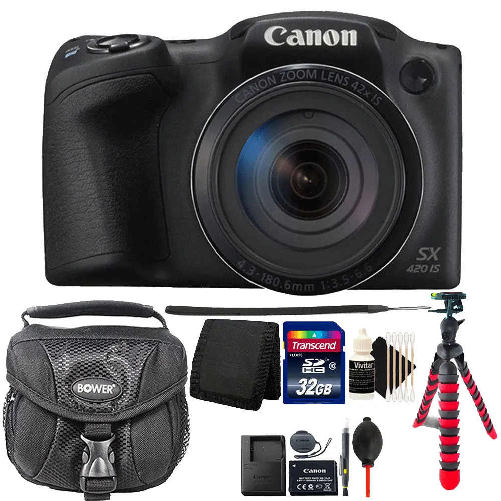 Canon PowerShot SX420 IS 20MP Digital Camera 42x Optical Zoom with Accessory Bundle