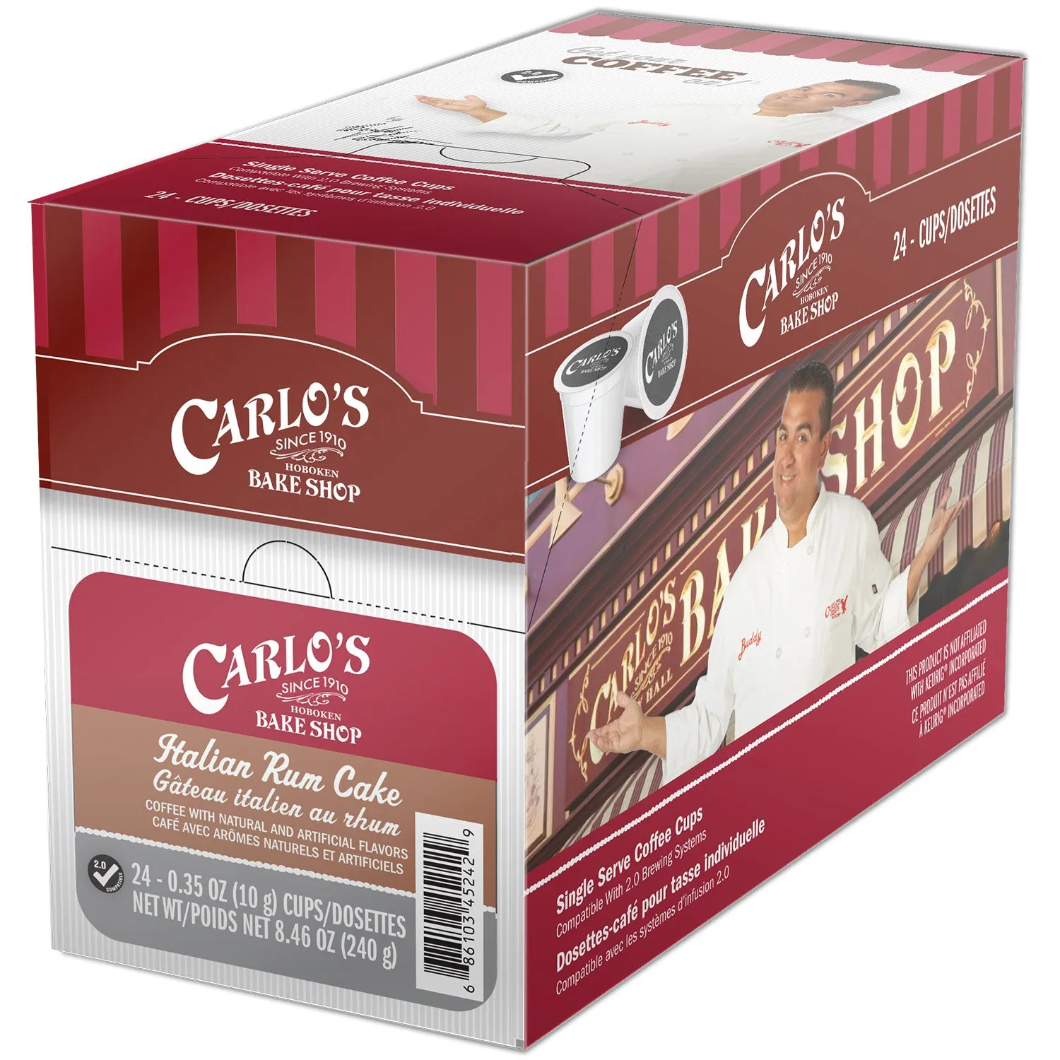 Carlo's Bake Shop Italian Rum Cake Single Serve Coffee 24 Pack