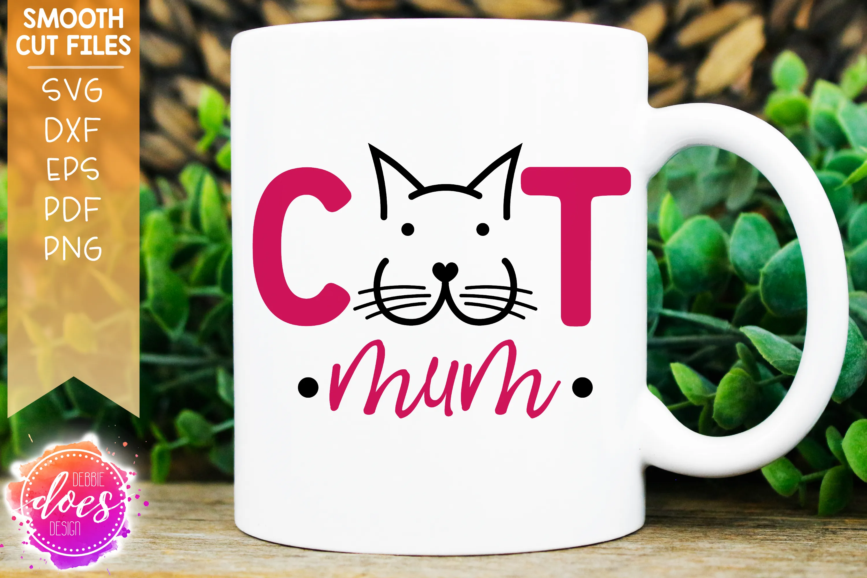 Cat Mom/Mum - Face - SVG File