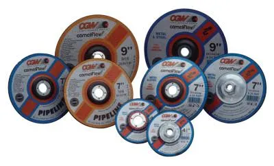 CGW Abrasives Depressed Center Wheel, 4 1/2 in Dia, 1/8 in Thick, 7/8 in Arbor, Hardness T, 35666