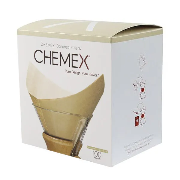 Chemex 6 Cup Square Filters, 100 PK- Natural