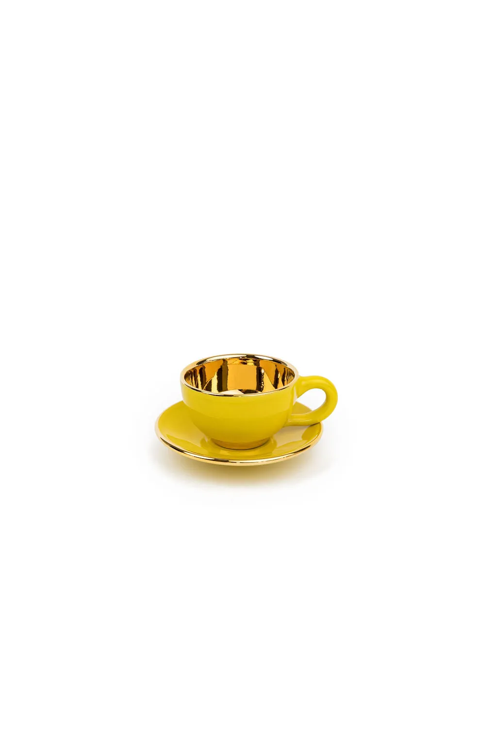 Colourful Gold Espresso Cup & Saucer