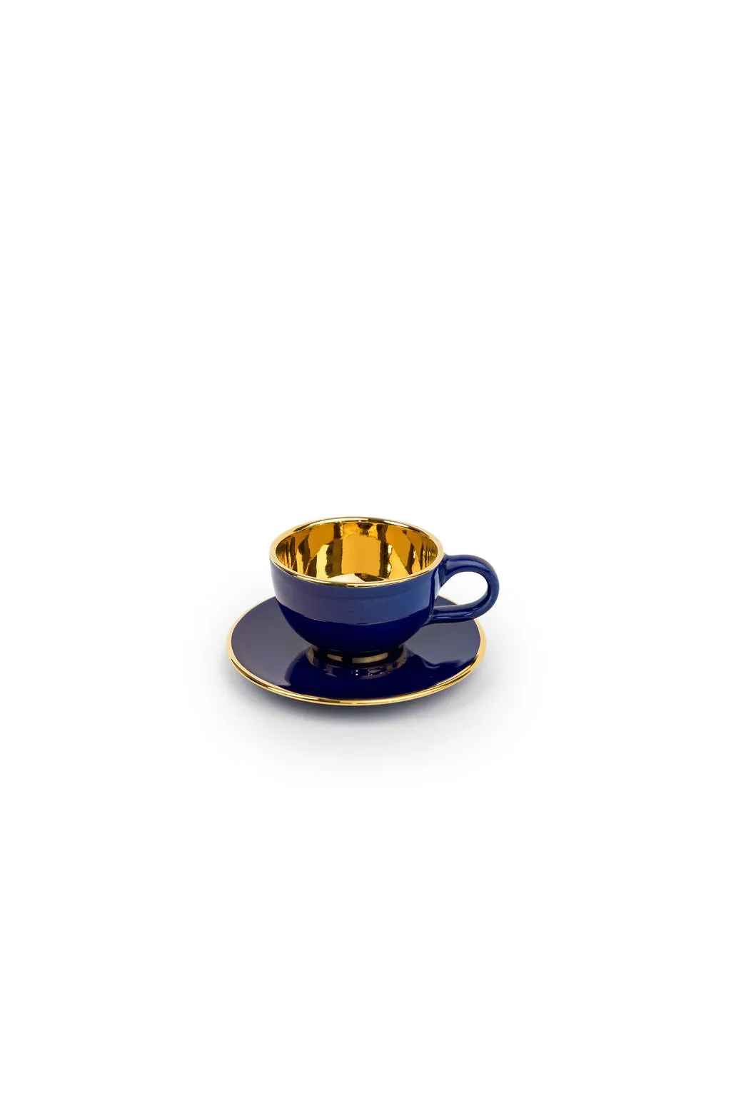 Colourful Gold Espresso Cup & Saucer