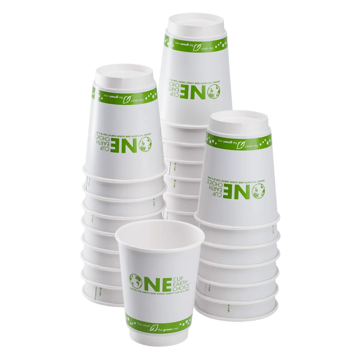 Compostable Insulated Coffee Cups - 16oz Eco-Friendly Insulated Paper Hot Cups - One Cup, One Earth (90mm) - 500 ct