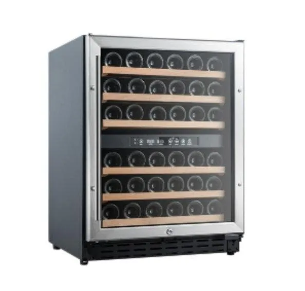 Coolasonic JC132E Single Swing Glass Door Commercial Under Counter Wine Cooler with 46 Bottle Capacity