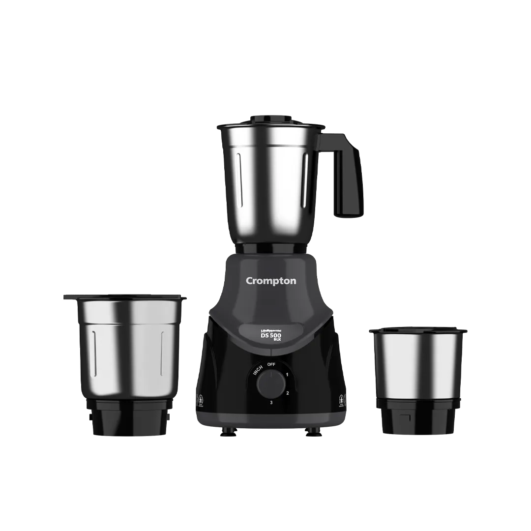 Crompton DS 500, 500 Watt Mixer Grinder with 3 Stainless Steel Jars