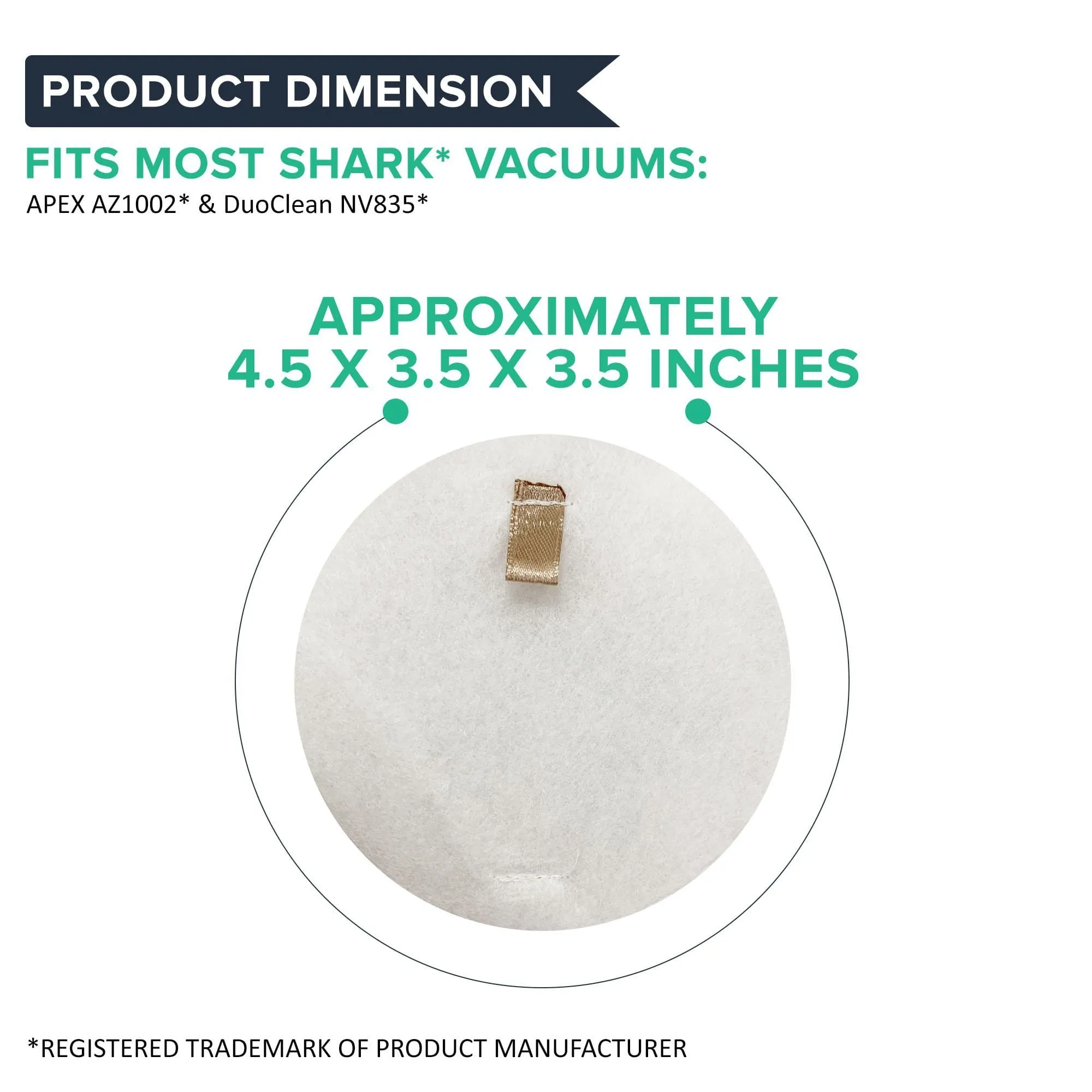 Crucial Air Replacement Vacuum Pre Filter Compatible with Shark Vacuum Parts XFF650, Models Rotator Powered Lift-Away, Duoclean Vacs NV650, NV650 NV835 NV651 NV652 NV750, HEPA Style