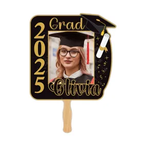 Custom Face Fans With Wooden Handle, Graduation Head, Grad Face Fans, Class of 2025 Head Fans, Graduation Faces on a Stick