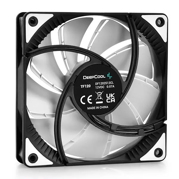 DeepCool | TF120MM | Case Fan Features Unique Patented 2-Layer Blade Design With Built-in White LED