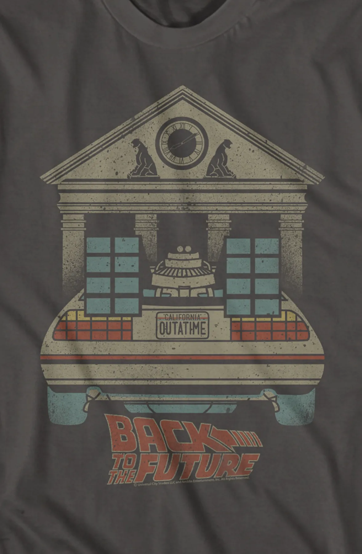 DeLorean And Clock Tower Back To The Future T-Shirt