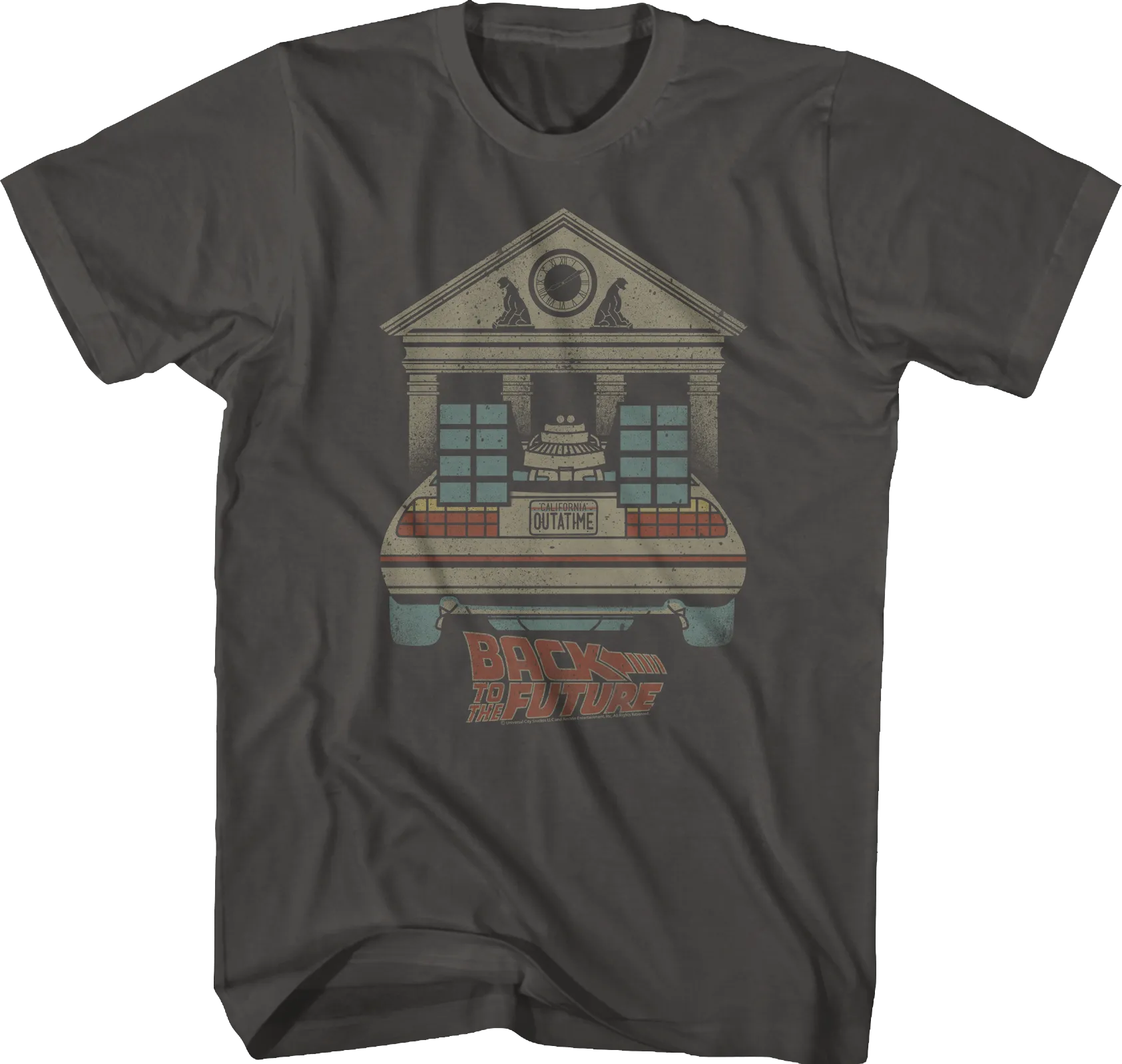 DeLorean And Clock Tower Back To The Future T-Shirt