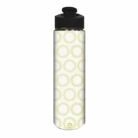 Designer Sipper Bottle for Kids -  Yellow Pattern Circle