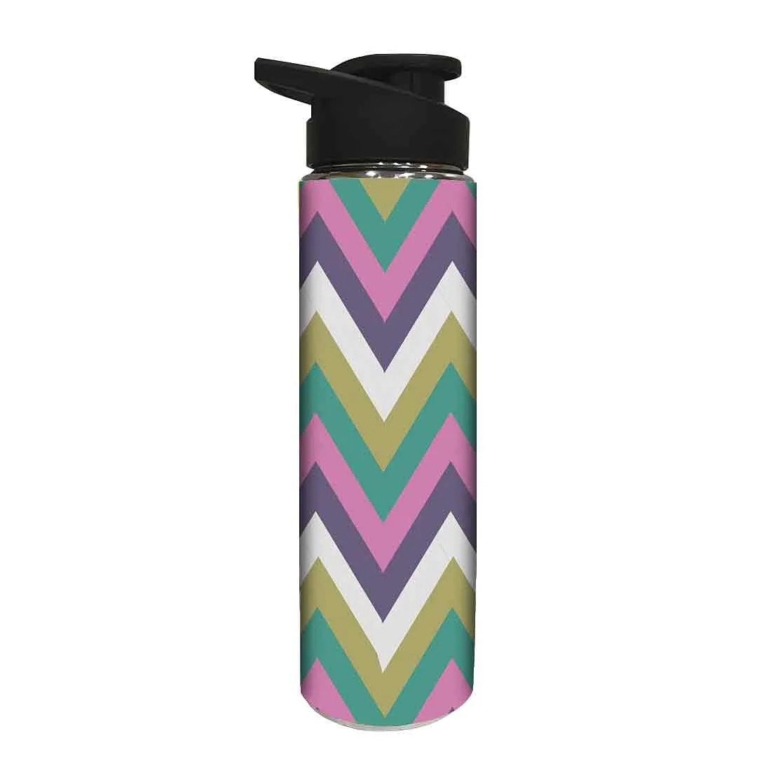 Designer Stainless Steel Sipper Bottle -  Purple and Green Strips