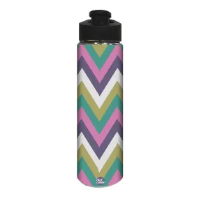 Designer Stainless Steel Sipper Bottle -  Purple and Green Strips