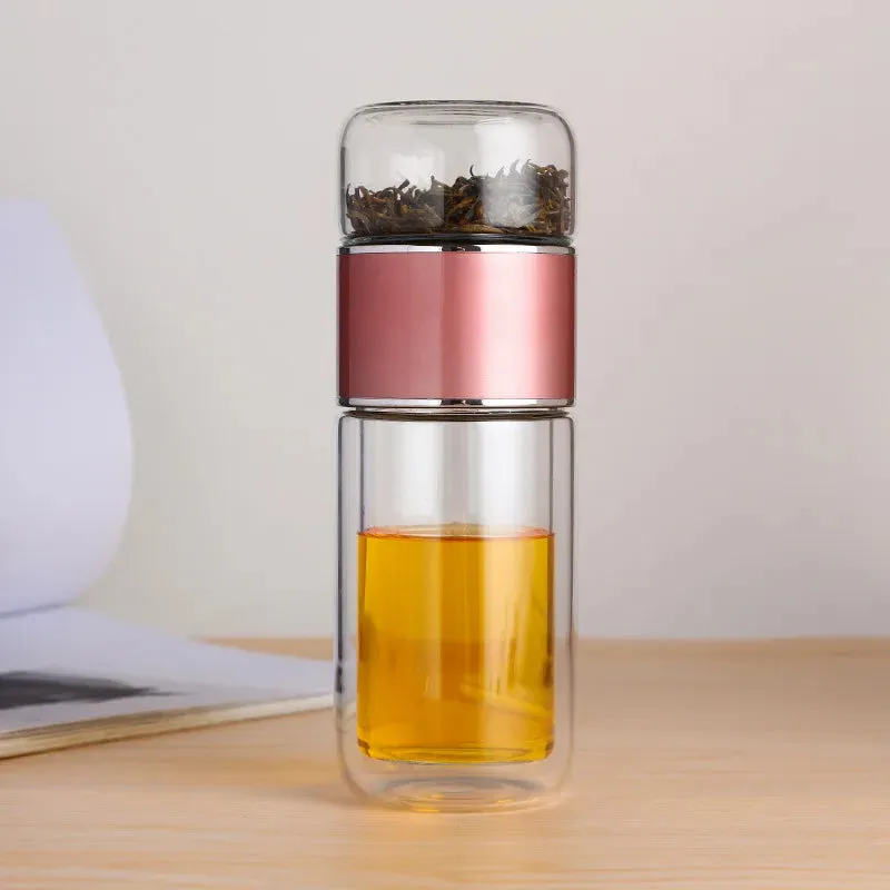 Double Glass Water Bottle with Case