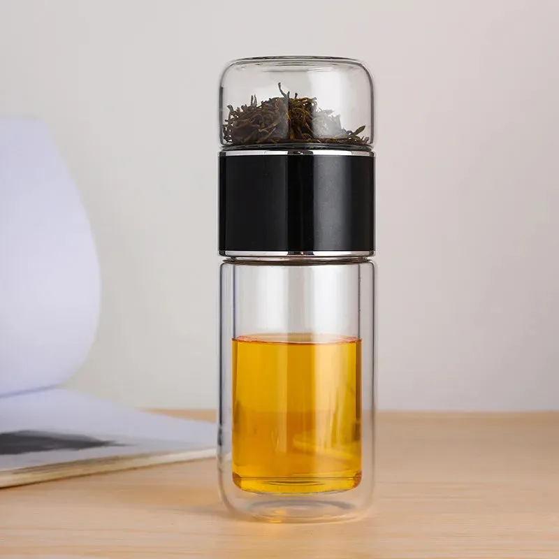 Double Glass Water Bottle with Case