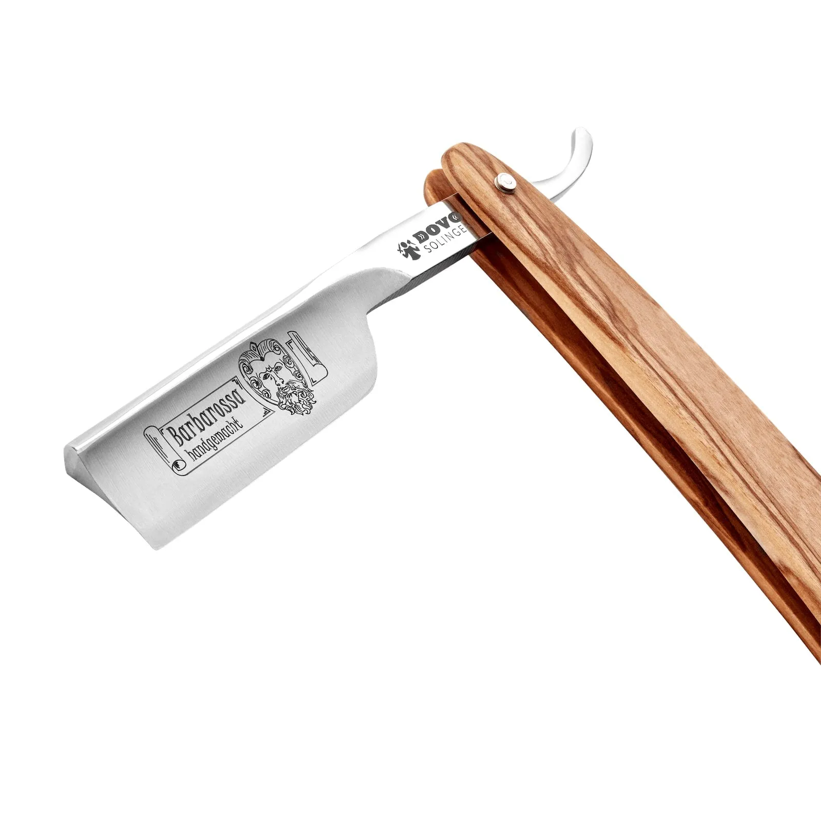 Dovo - "Barbarossa" Straight Razor, Olive Wood Handle, Square Point, 5/8"